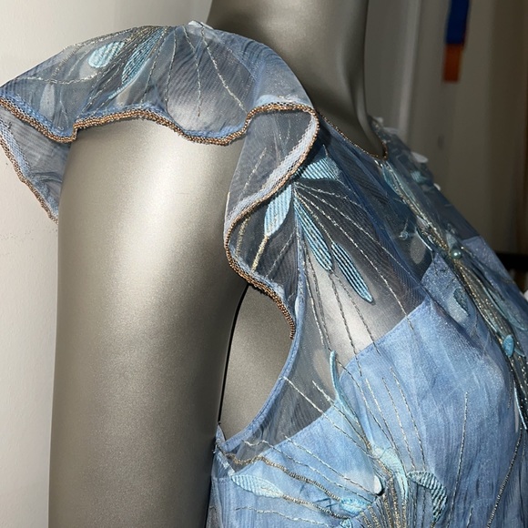 Soft blue Embroidered Dress - Picture 5 of 10